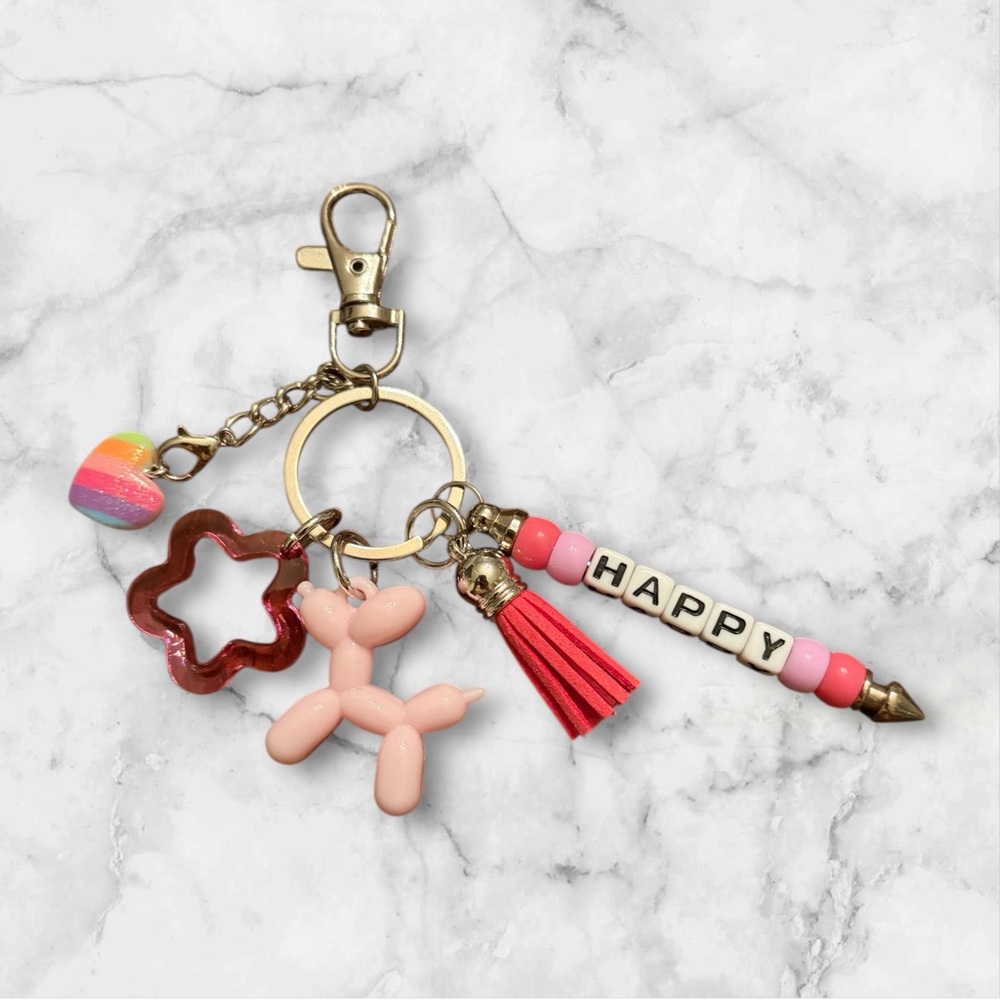 Colorful Keychain with Charms